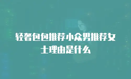 轻奢包包推荐小众男推荐女士理由是什么