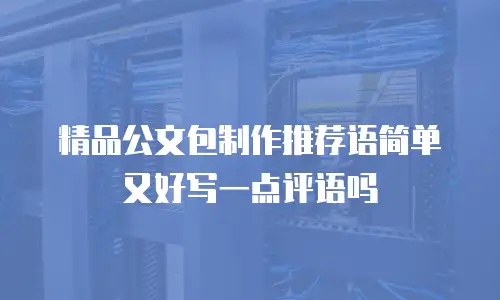 精品公文包制作推荐语简单又好写一点评语吗