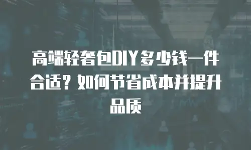 高端轻奢包DIY多少钱一件合适？如何节省成本并提升品质