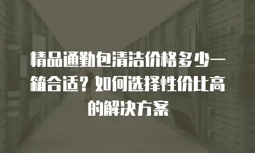 精品通勤包清洁价格多少一箱合适？如何选择性价比高的解决方案