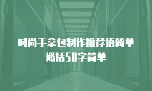 时尚手拿包制作推荐语简单概括50字简单