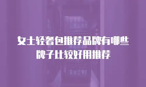 女士轻奢包推荐品牌有哪些牌子比较好用推荐