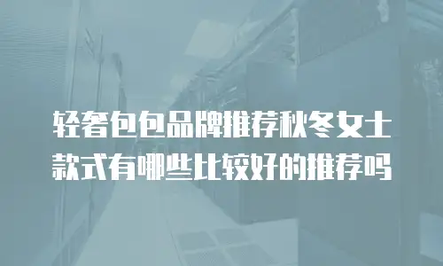 轻奢包包品牌推荐秋冬女士款式有哪些比较好的推荐吗