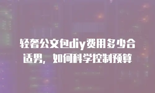 轻奢公文包diy费用多少合适男，如何科学控制预算