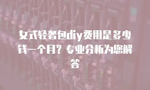 女式轻奢包diy费用是多少钱一个月？专业分析为您解答