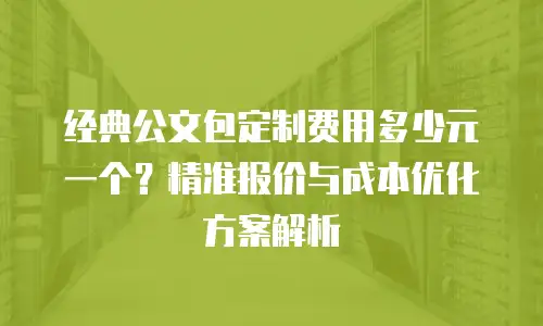 经典公文包定制费用多少元一个？精准报价与成本优化方案解析