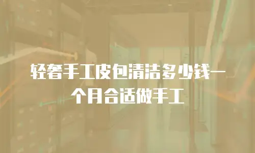 轻奢手工皮包清洁多少钱一个月合适做手工