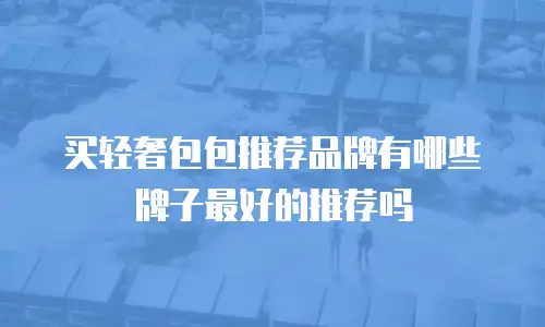 买轻奢包包推荐品牌有哪些牌子最好的推荐吗
