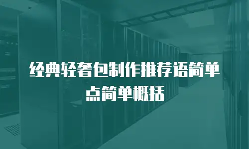 经典轻奢包制作推荐语简单点简单概括