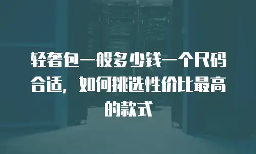 轻奢包一般多少钱一个尺码合适，如何挑选性价比最高的款式