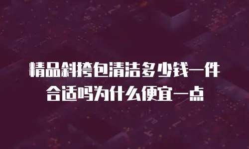 精品斜挎包清洁多少钱一件合适吗为什么便宜一点