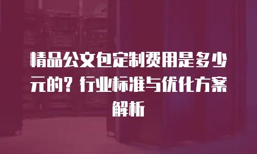 精品公文包定制费用是多少元的？行业标准与优化方案解析