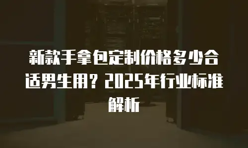 新款手拿包定制价格多少合适男生用？2025年行业标准解析