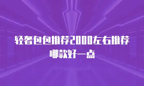 轻奢包包推荐2000左右推荐哪款好一点