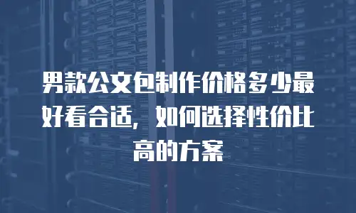 男款公文包制作价格多少最好看合适，如何选择性价比高的方案