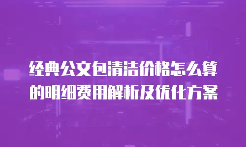 经典公文包清洁价格怎么算的明细费用解析及优化方案