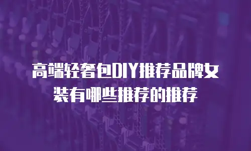 高端轻奢包DIY推荐品牌女装有哪些推荐的推荐