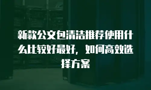 新款公文包清洁推荐使用什么比较好最好，如何高效选择方案