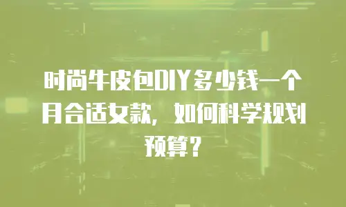 时尚牛皮包DIY多少钱一个月合适女款，如何科学规划预算？