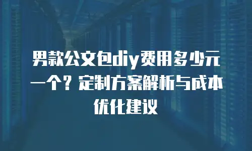 男款公文包diy费用多少元一个？定制方案解析与成本优化建议