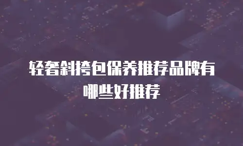 轻奢斜挎包保养推荐品牌有哪些好推荐