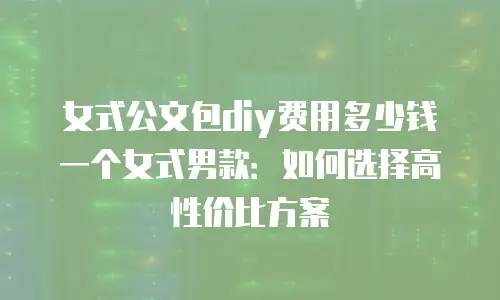 女式公文包diy费用多少钱一个女式男款：如何选择高性价比方案
