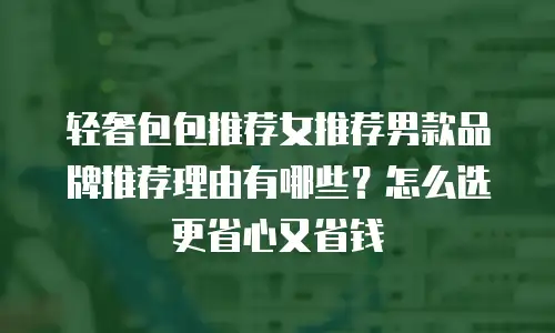 轻奢包包推荐女推荐男款品牌推荐理由有哪些？怎么选更省心又省钱
