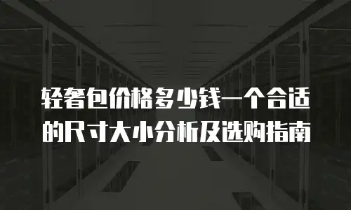 轻奢包价格多少钱一个合适的尺寸大小分析及选购指南