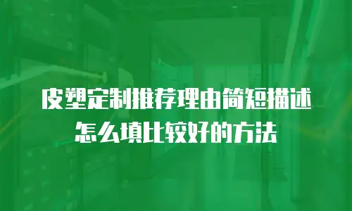 皮塑定制推荐理由简短描述怎么填比较好的方法