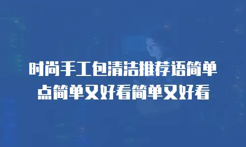 时尚手工包清洁推荐语简单点简单又好看简单又好看