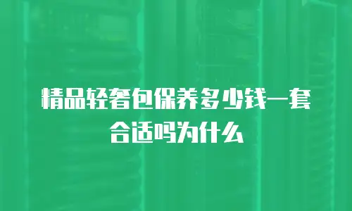 精品轻奢包保养多少钱一套合适吗为什么