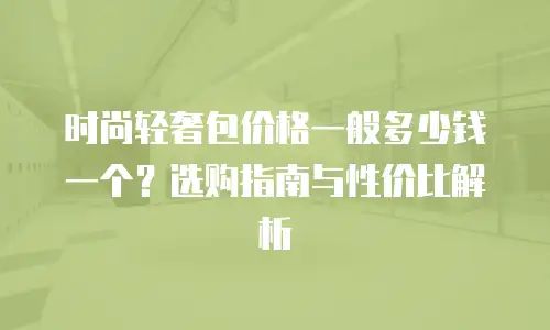 时尚轻奢包价格一般多少钱一个？选购指南与性价比解析