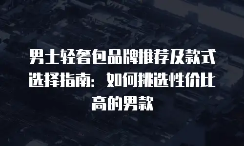 男士轻奢包品牌推荐及款式选择指南：如何挑选性价比高的男款