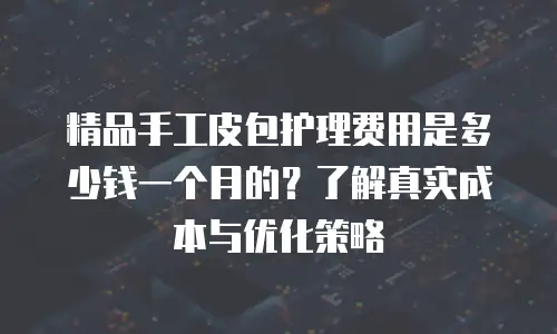 精品手工皮包护理费用是多少钱一个月的？了解真实成本与优化策略