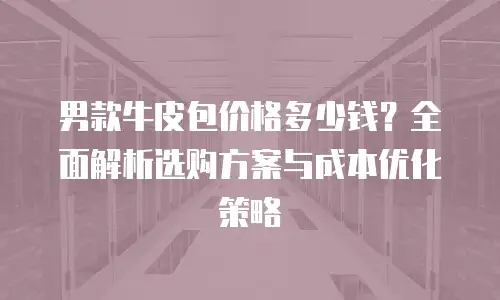 男款牛皮包价格多少钱？全面解析选购方案与成本优化策略