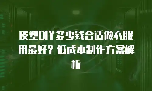 皮塑DIY多少钱合适做衣服用最好？低成本制作方案解析