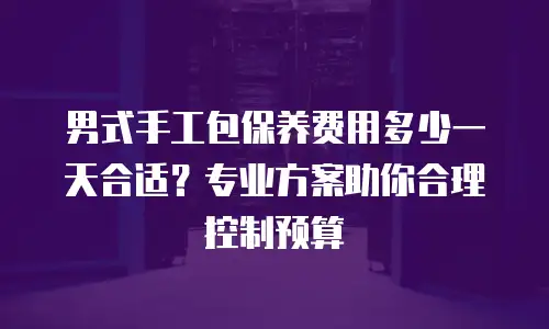 男式手工包保养费用多少一天合适？专业方案助你合理控制预算