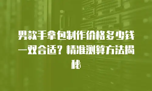 男款手拿包制作价格多少钱一双合适？精准测算方法揭秘