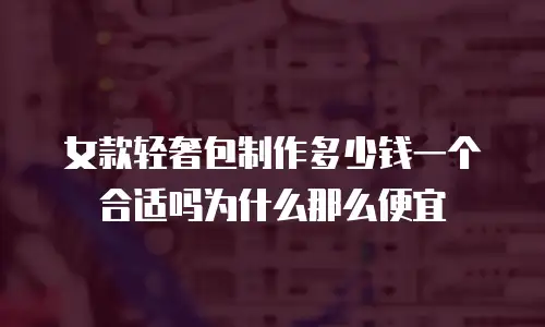 女款轻奢包制作多少钱一个合适吗为什么那么便宜