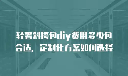 轻奢斜挎包diy费用多少包合适，定制化方案如何选择