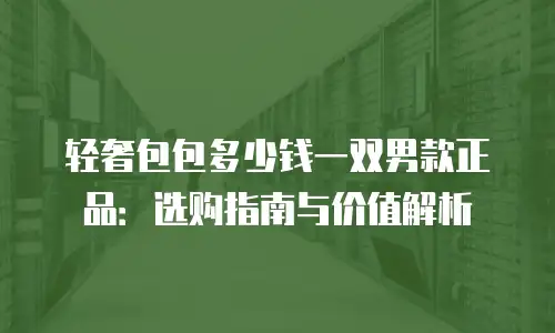 轻奢包包多少钱一双男款正品：选购指南与价值解析