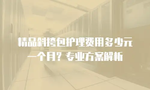 精品斜挎包护理费用多少元一个月？专业方案解析