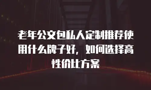 老年公文包私人定制推荐使用什么牌子好，如何选择高性价比方案