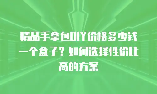 精品手拿包DIY价格多少钱一个盒子？如何选择性价比高的方案