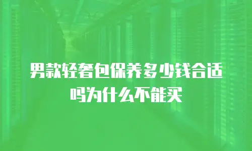 男款轻奢包保养多少钱合适吗为什么不能买