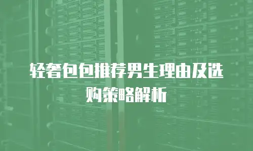 轻奢包包推荐男生理由及选购策略解析