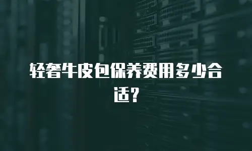 轻奢牛皮包保养费用多少合适？