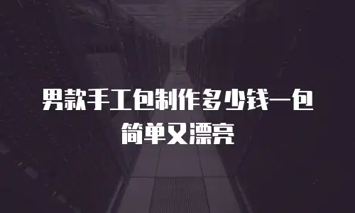 男款手工包制作多少钱一包简单又漂亮