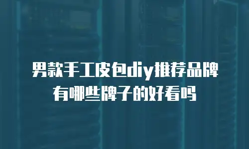 男款手工皮包diy推荐品牌有哪些牌子的好看吗