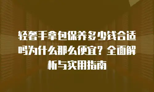 轻奢手拿包保养多少钱合适吗为什么那么便宜？全面解析与实用指南